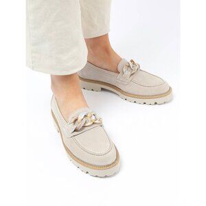 Gabor Womens Suede Loafers With Chain Detail Size 5.5 UK 8 US